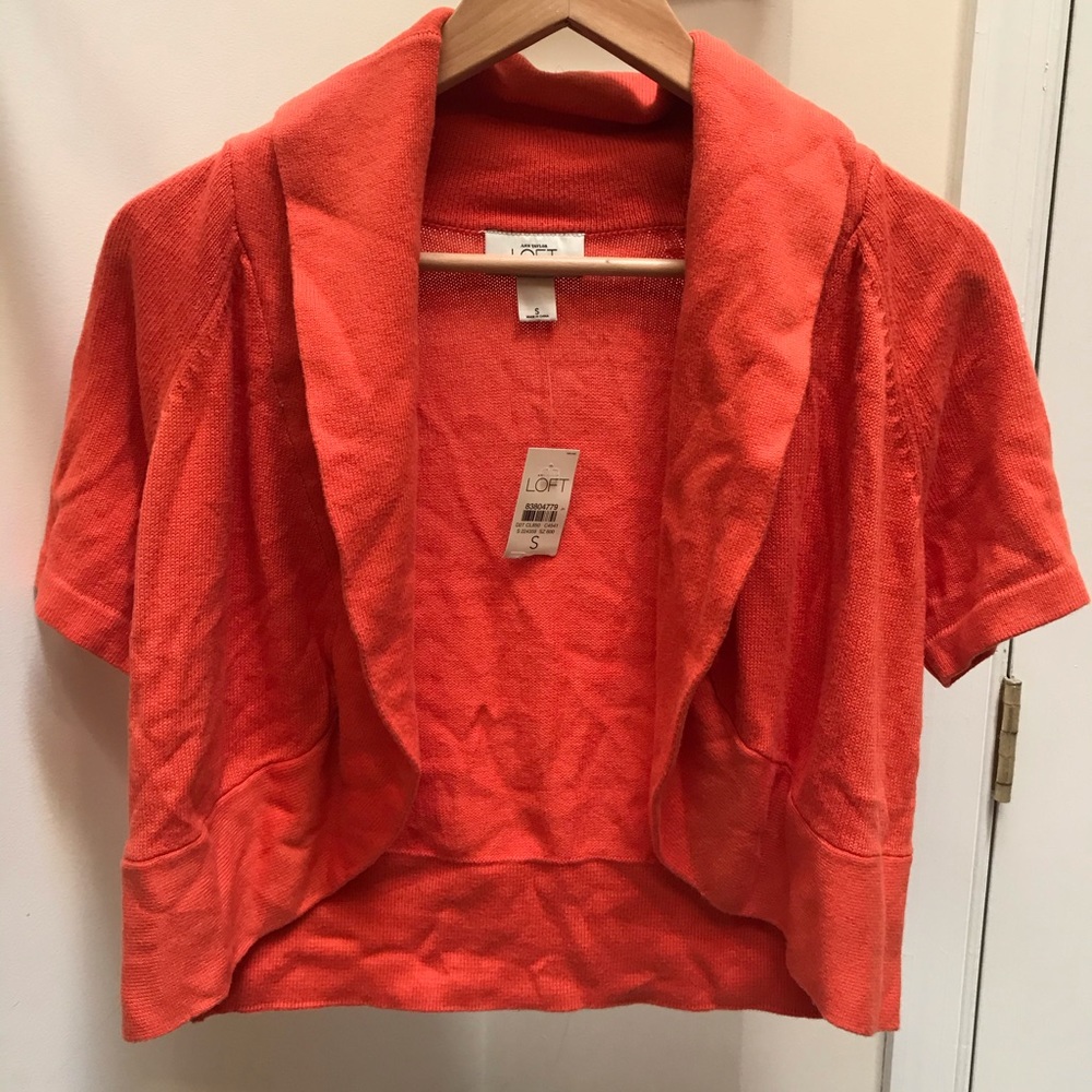 Orange Cropped Short Sleeve Sweater